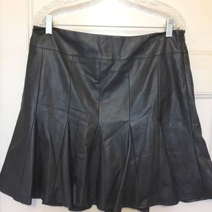 Anne Taylor Leather Pleated Skirt